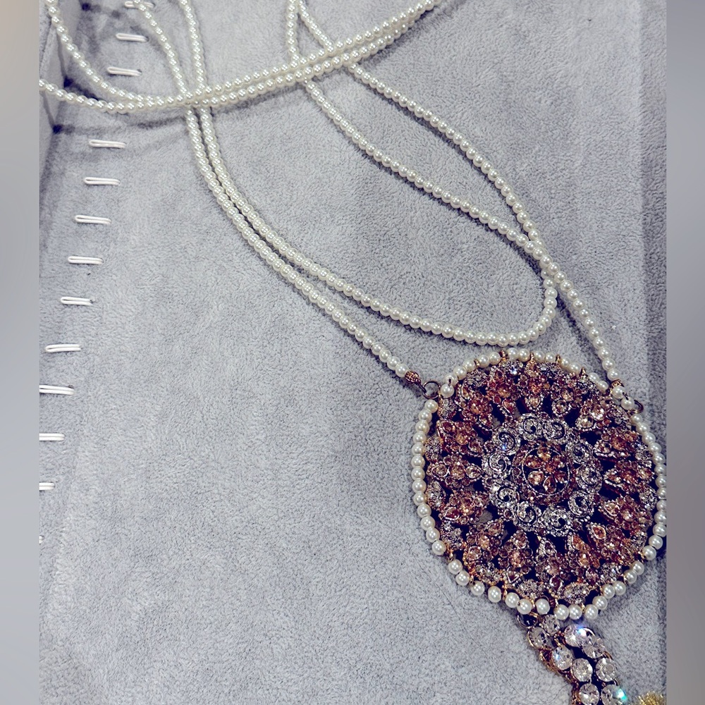 Layered long necklace